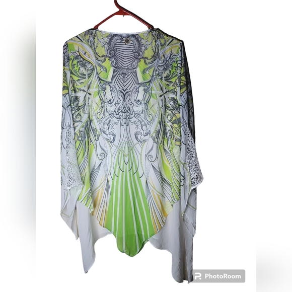 Genese women's white green gray yellow outfit top and bottom size 40/ M - Picture 7 of 12